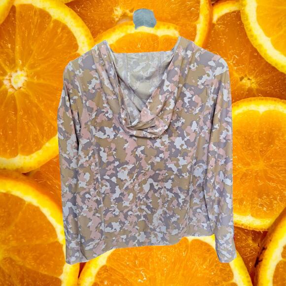 Gerry Pink White Tan Camo V Neck Hoodie Size Medium - Picture 7 of 9